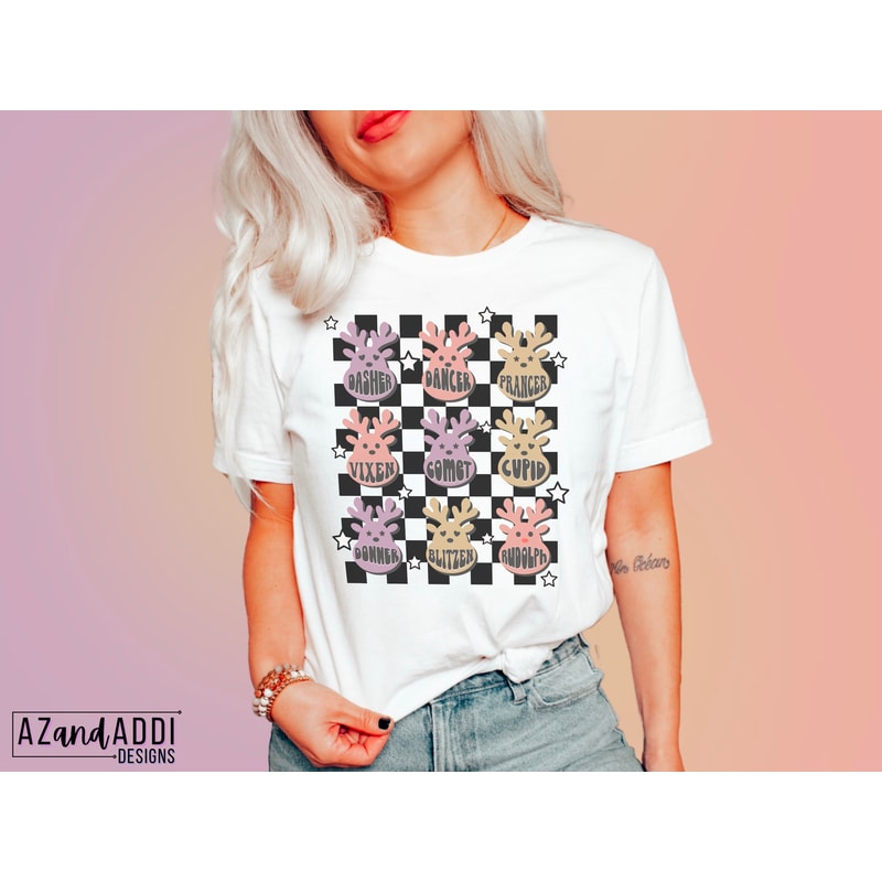 Reindeer names png, Santa’s reindeers png, Christmas reindeer digital download, retro Christmas png, Christmas sublimation - 6.jpg