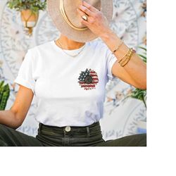 america sunflower minimalist shirt, usa flag flower t shirt, 4th of july flag graphic t-shirt, freedom tshirt, independe