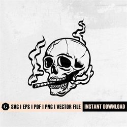 weed skull svg | skull smoking svg | 420 svg | cannabis svg | marijuana svg | smoking joint svg | weed clipart | canabis