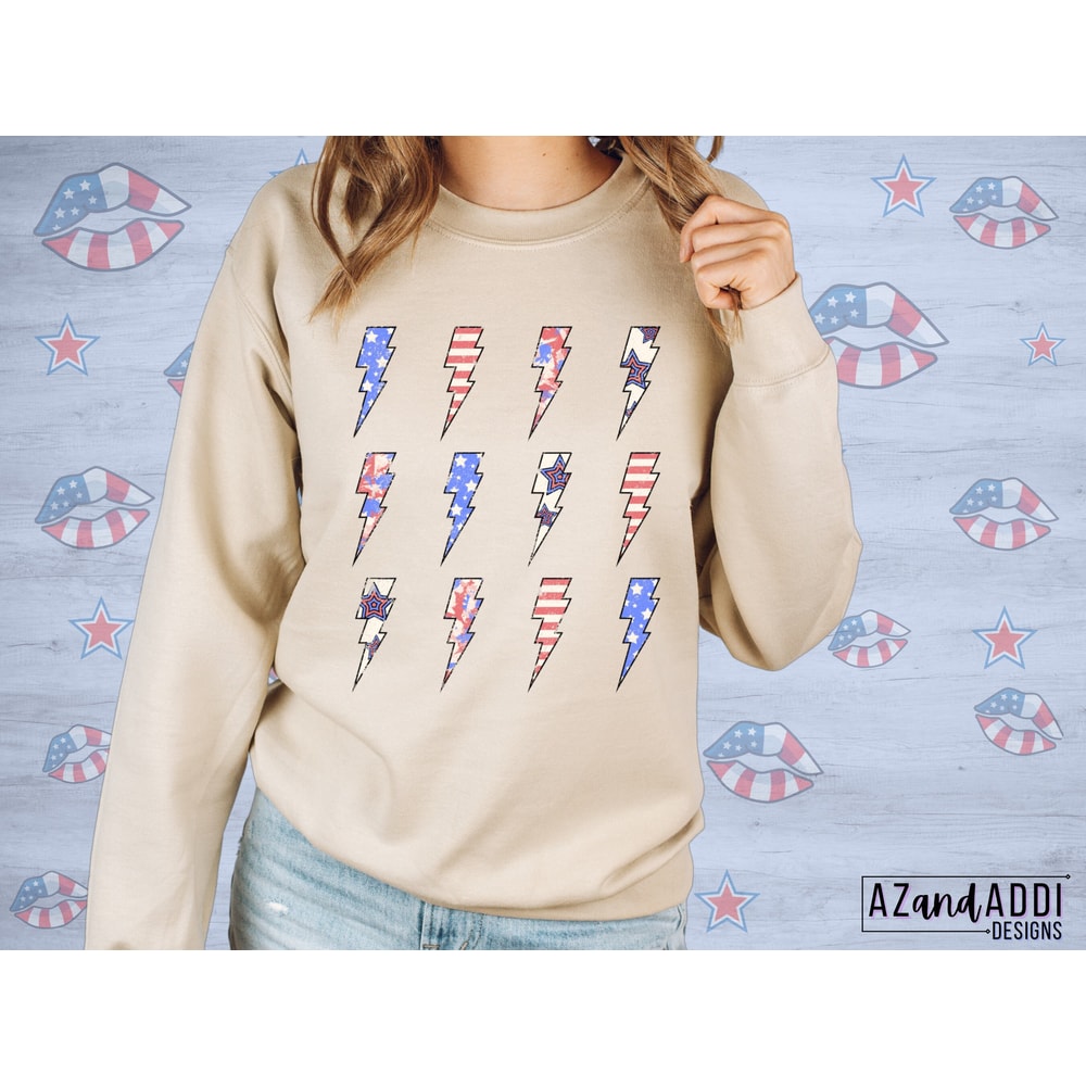 Retro 4th of july png, retro lightning bolt sublimation file, Independence Day png, Stars and Stripes png, red white and blue design - 4.jpg