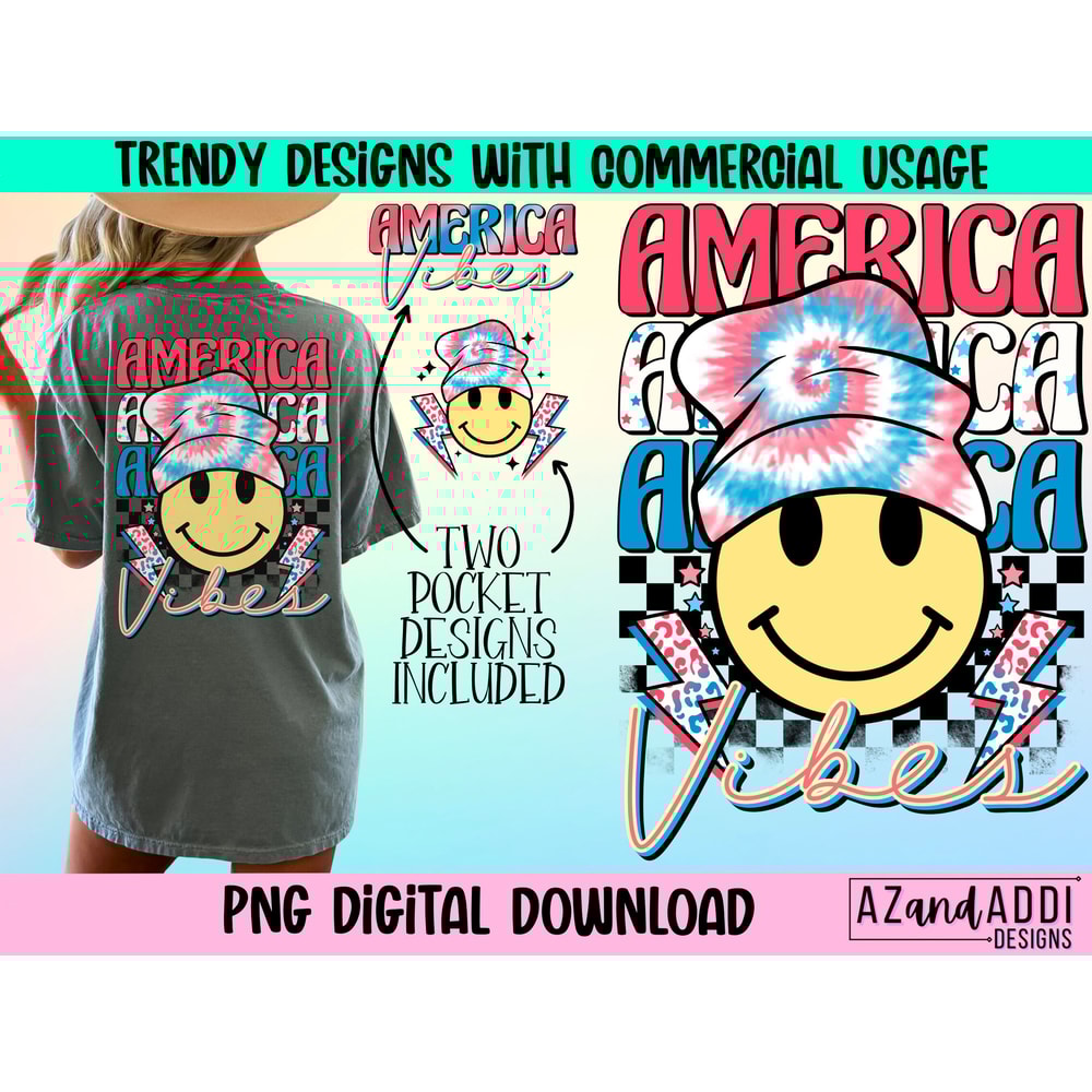 Retro 4th of July smiley png for sublimation, America vibes png, retro smiley face beanie png, digital download, front and back design - 1.jpg