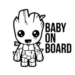 Baby groot svg, baby on board, Groot SVG, Silhouette Cut Files, png, Sublimation, Svg for Cricut, Svg for Shirts