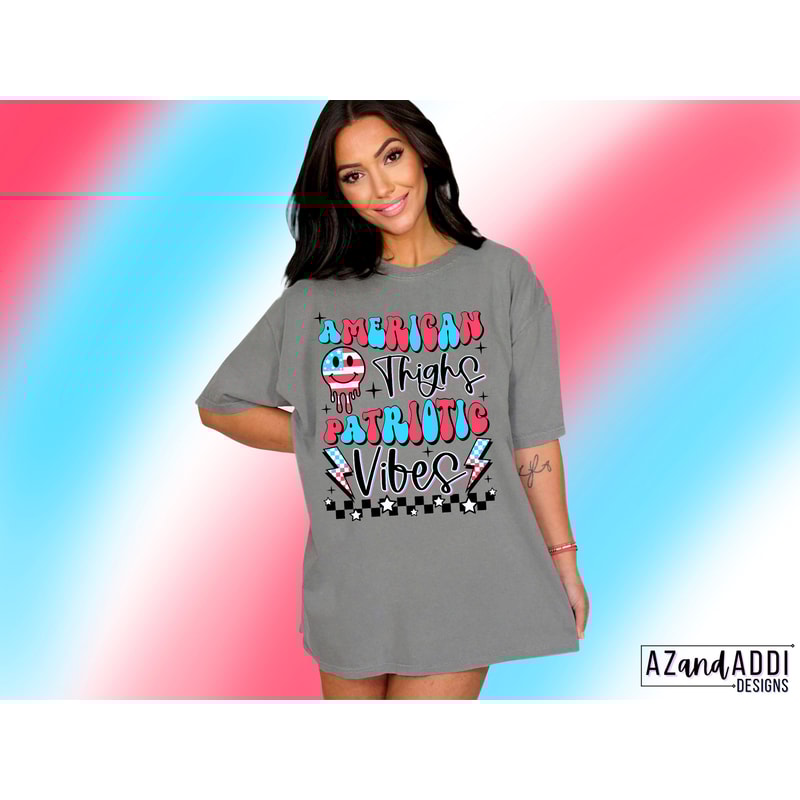 Retro American vibes png, trendy 4th of July sublimation design, thick thighs png, patriotic smiley face png, front pocket and back design - 3.jpg