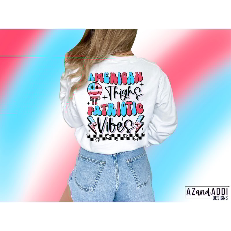 Retro American vibes png, trendy 4th of July sublimation design, thick thighs png, patriotic smiley face png, front pocket and back design - 5.jpg