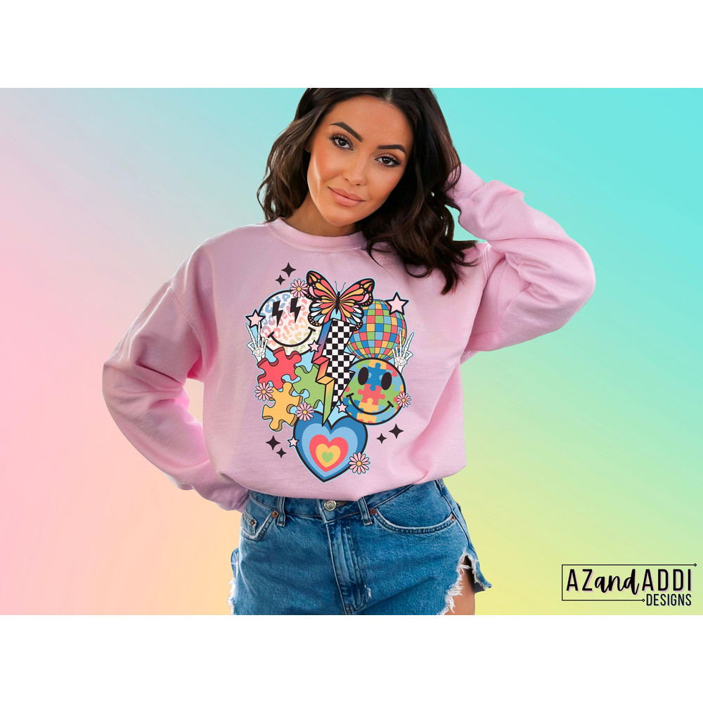 Retro autism awareness png, autism awareness month png, autism smiley face collage png, autism butterfly, autism puzzle pieces, autism heart - 2.jpg