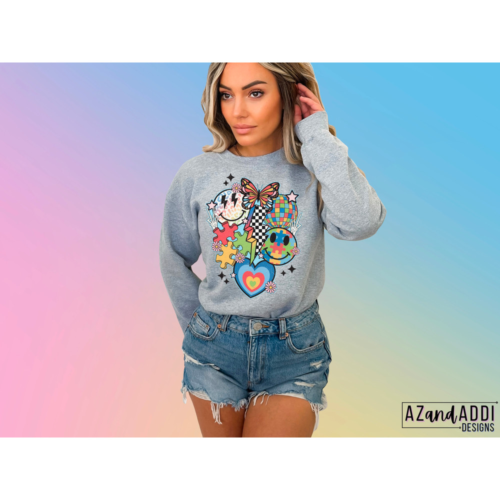 Retro autism awareness png, autism awareness month png, autism smiley face collage png, autism butterfly, autism puzzle pieces, autism heart - 3.jpg