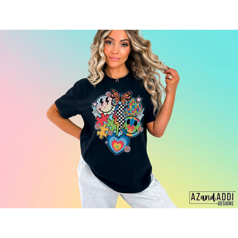 Retro autism awareness png, autism awareness month png, autism smiley face collage png, autism butterfly, autism puzzle pieces, autism heart - 4.jpg