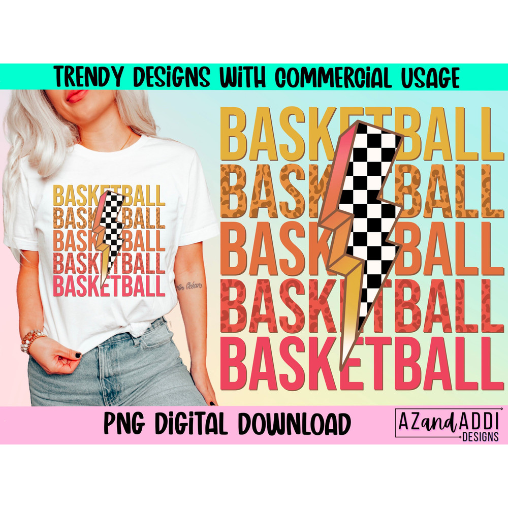 Retro basketball png, basketball lightning bolt png, basketball sublimation design, basketball game day png, basketball vibes - 1.jpg