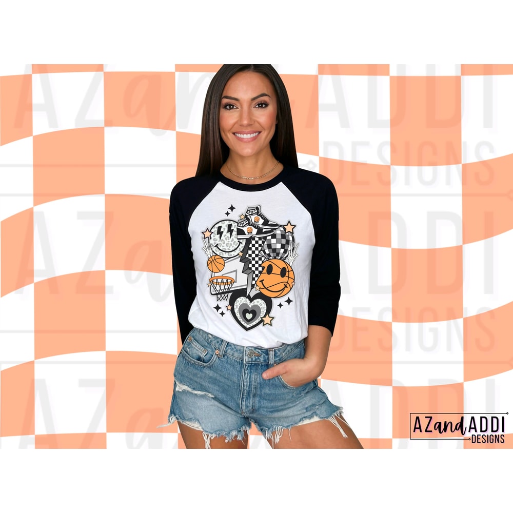 Retro basketball png, basketball sublimation design, black and white basketball png, basketball smiley face png, basketball vibes png - 3.jpg