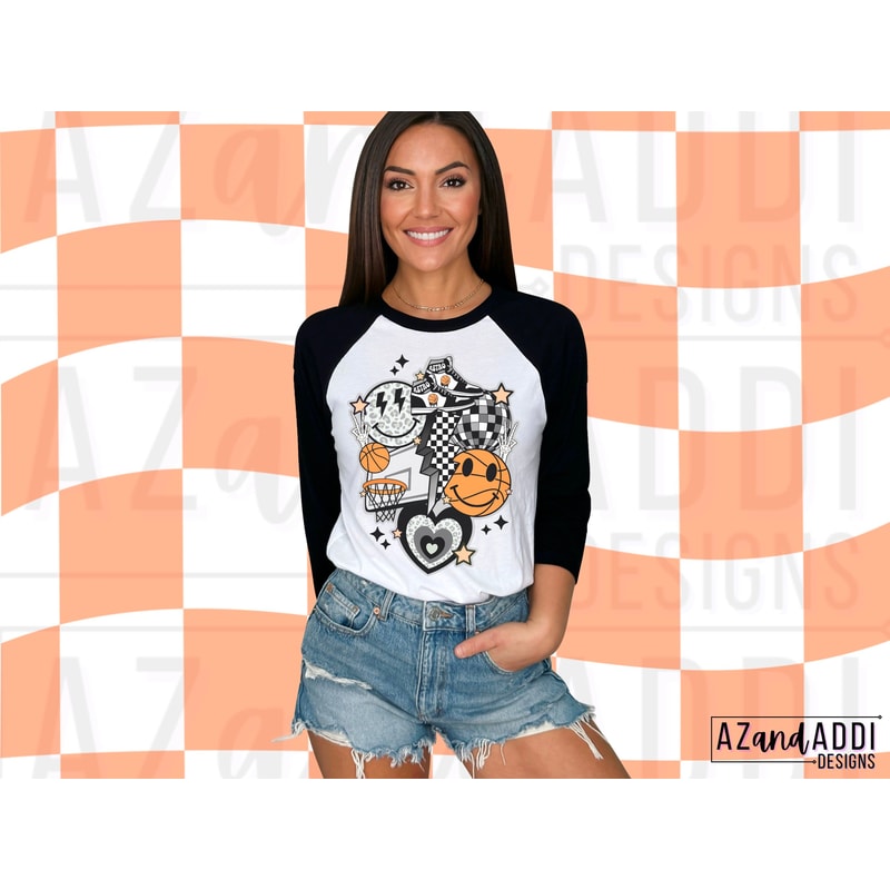 Retro basketball png, basketball sublimation design, black and white basketball png, basketball smiley face png, basketball vibes png - 3.jpg