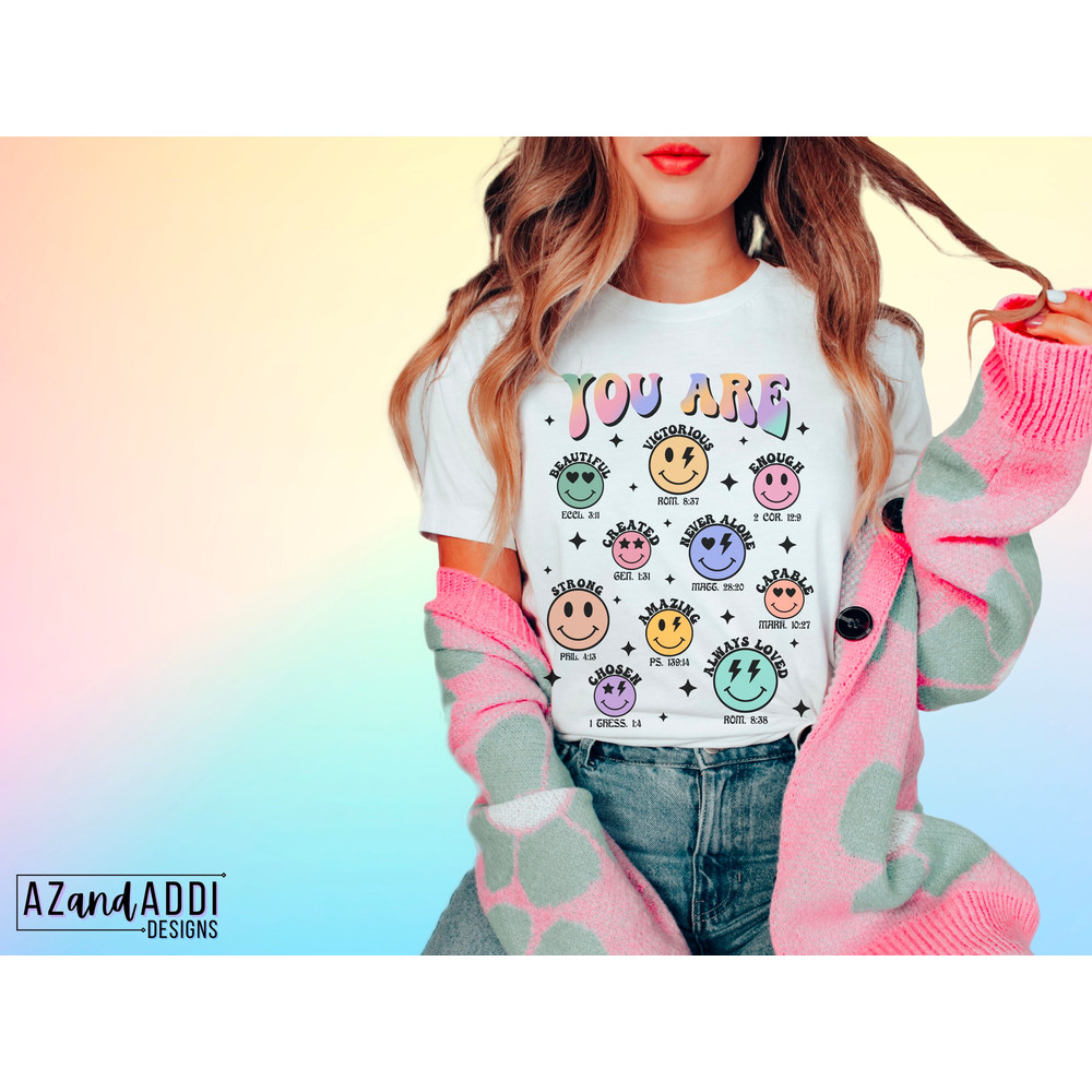 Retro bible verse Png, you are bible verse sublimation design, christian bible png, religious png, retro smiley face, inspirational png - 5.jpg