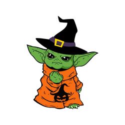 Halloween Baby Yoda Wizard Life Logo SVG