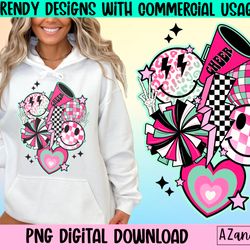 retro cheer png, cheer smile face png, cheerleading sublima
