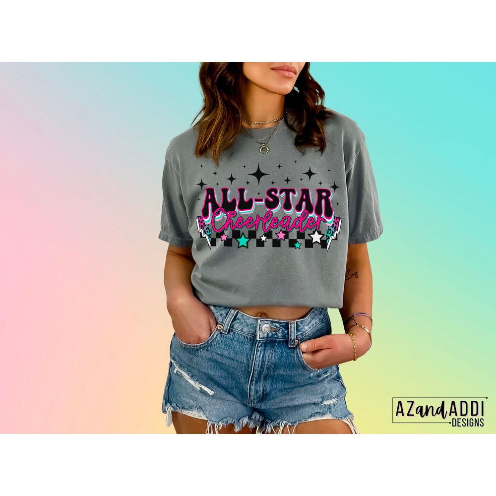 Retro cheer png, all star cheerleader, cheerleading sublimation design, cheer vibes png, digital design download, cheer team design - 3.jpg