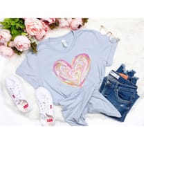 colorful heart shirt - watercolor heart women's t-shirt - watercolor heart t-shirt - watercolor heart - valentine's day