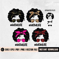 bundle afro mom life svg | momlife svg | mom life png | afro kid life svg | mom life svg | messy bun mom svg | black wom