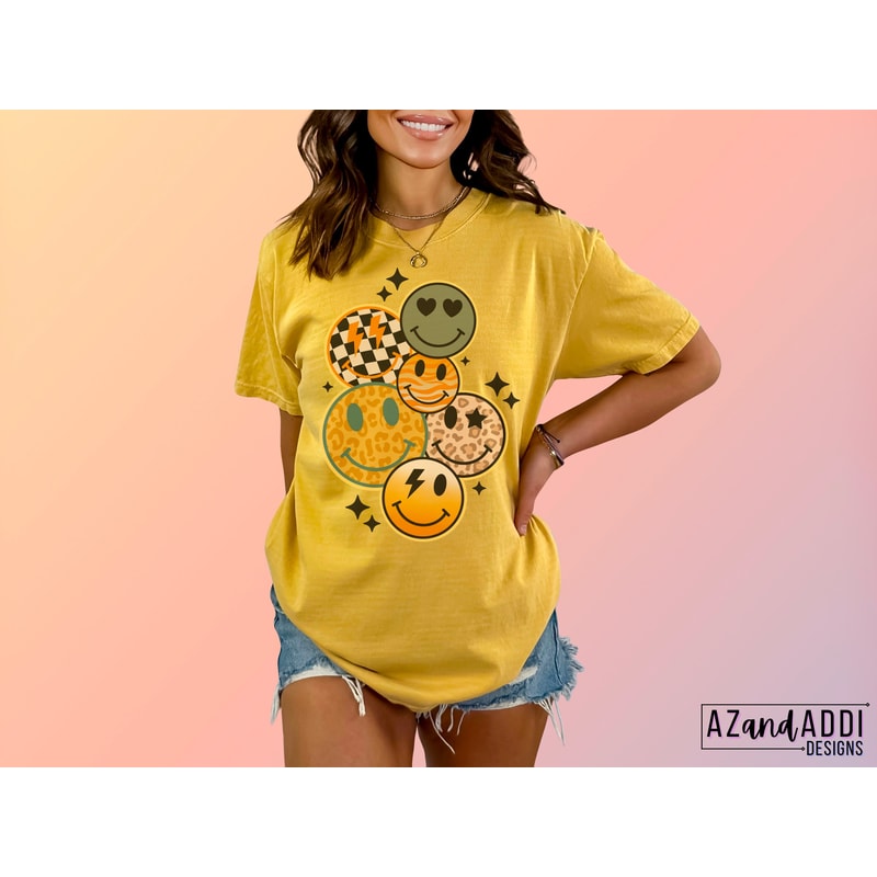 Retro fall smiley face png, fall sublimation design, retro smiley face collage, front and back design, trendy graphic for shirts, digital - 3.jpg