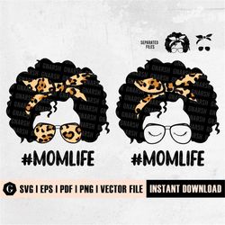 leopard afro mom life svg | momlife svg | mom life png | afro kid life svg | mom life svg | messy bun mom svg | black wo