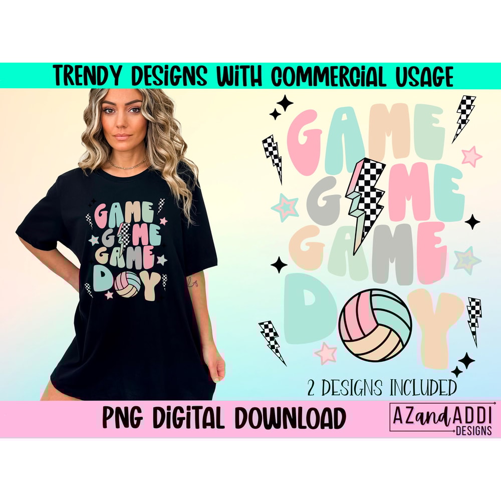 Retro game day volleyball png, volleyball sublimation design, volleyball vibes png, volleyball mom, volleyball shirt digital design, trendy - 1.jpg