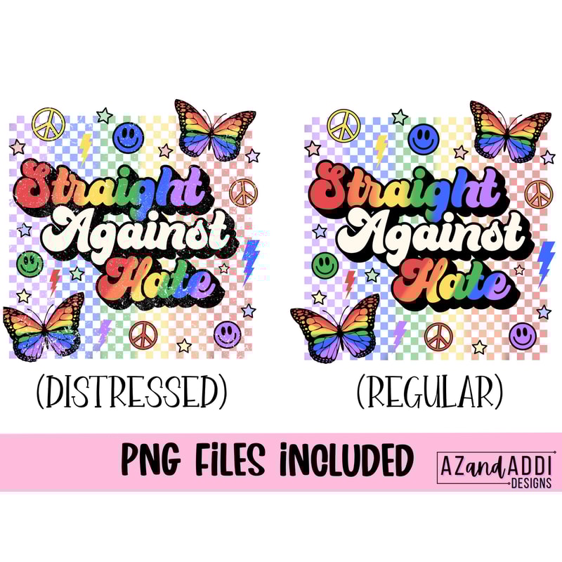 Retro Gay Pride Png, LGBTQ+ sublimation png, straight against hate png, gay pride Png, Pride month design, rainbow smiley sublimation design - 2.jpg