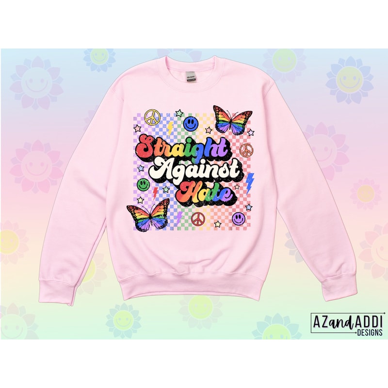 Retro Gay Pride Png, LGBTQ+ sublimation png, straight against hate png, gay pride Png, Pride month design, rainbow smiley sublimation design - 5.jpg