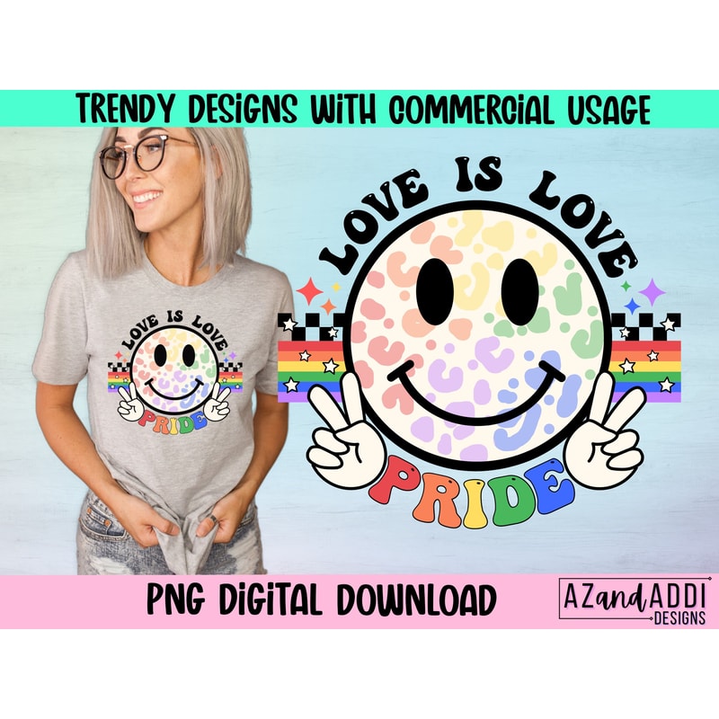 Retro gay pride smiley face png, Love is love png for sublimation, Gay Pride Png, Groovy Retro Pride design, LGBTQ sublimation design - 1.jpg