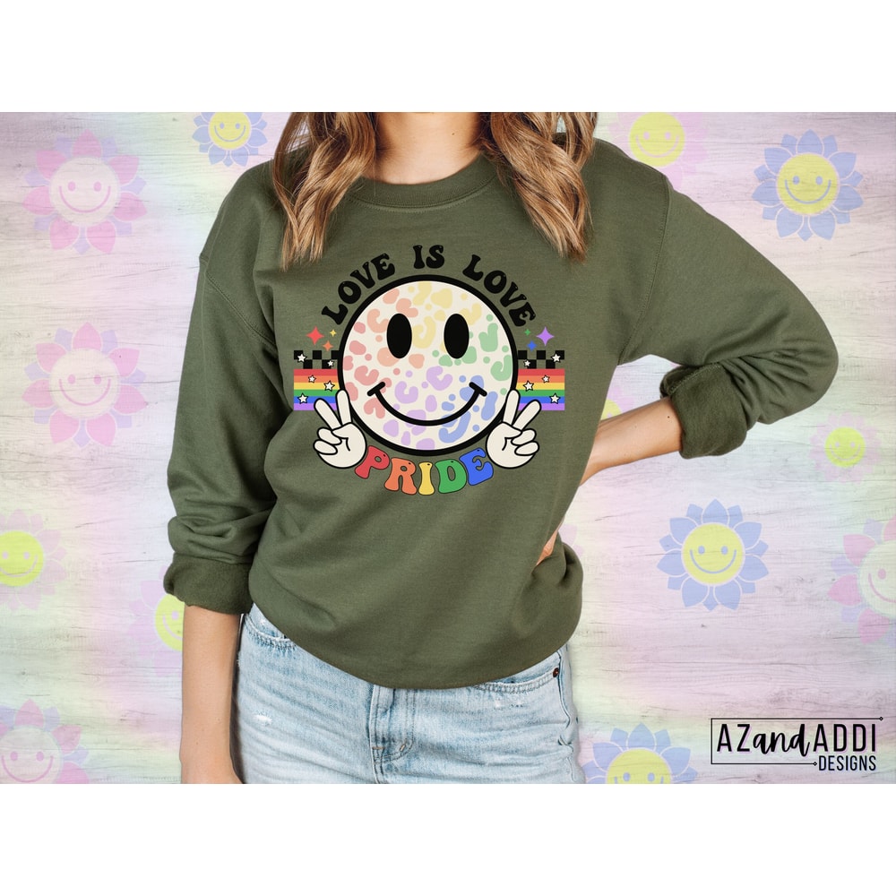 Retro gay pride smiley face png, Love is love png for sublimation, Gay Pride Png, Groovy Retro Pride design, LGBTQ sublimation design - 4.jpg