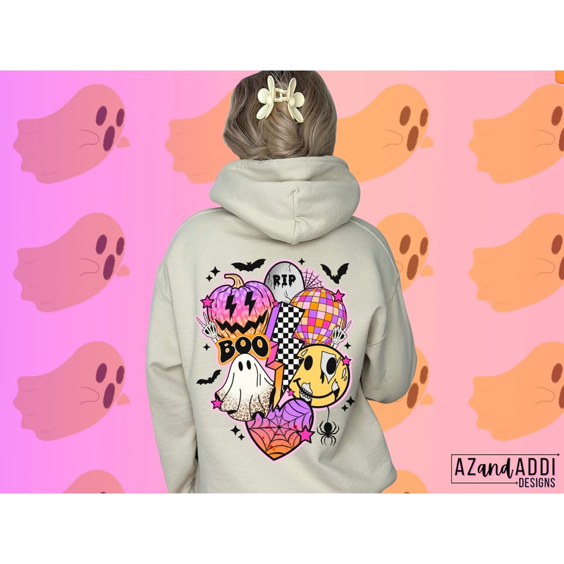 Retro Halloween png, Halloween smiley face png, Halloween sublimation design, spooky vibes png, leopard pumpkin png, digital download png - 2.jpg