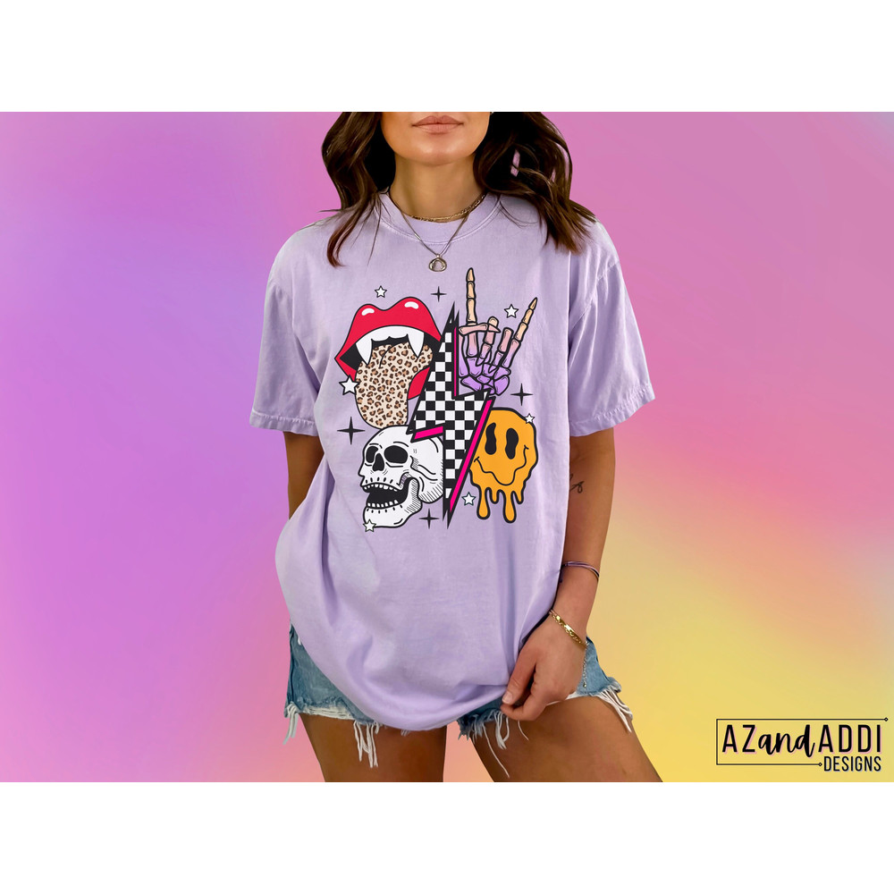 Retro Halloween png, Halloween sublimation design, Halloween skull png, melting smiley face png, trendy Halloween shirt design, retro png - 3.jpg