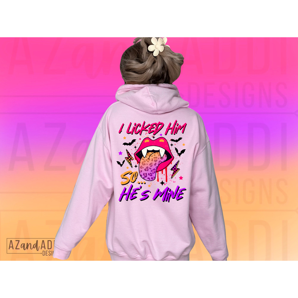 Retro Halloween png, Halloween sublimation design, I licked it so it’s mine png, vampire lips png, funny Halloween png, digital download - 2.jpg