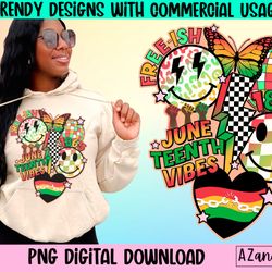 retro juneteenth smiley face collage png, juneteenth sublima