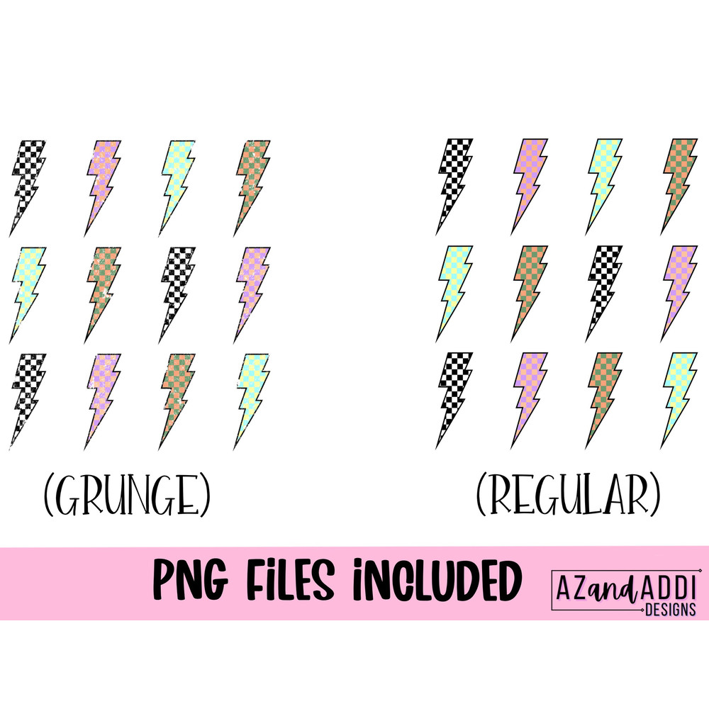 Retro lightning bolt png, checkered lightning bolt design, retro sublimations, lightning bolt png, retro digital download - 2.jpg