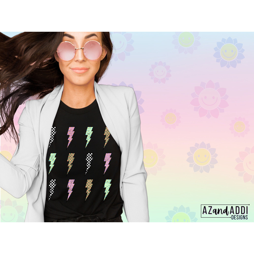 Retro lightning bolt png, checkered lightning bolt design, retro sublimations, lightning bolt png, retro digital download - 3.jpg