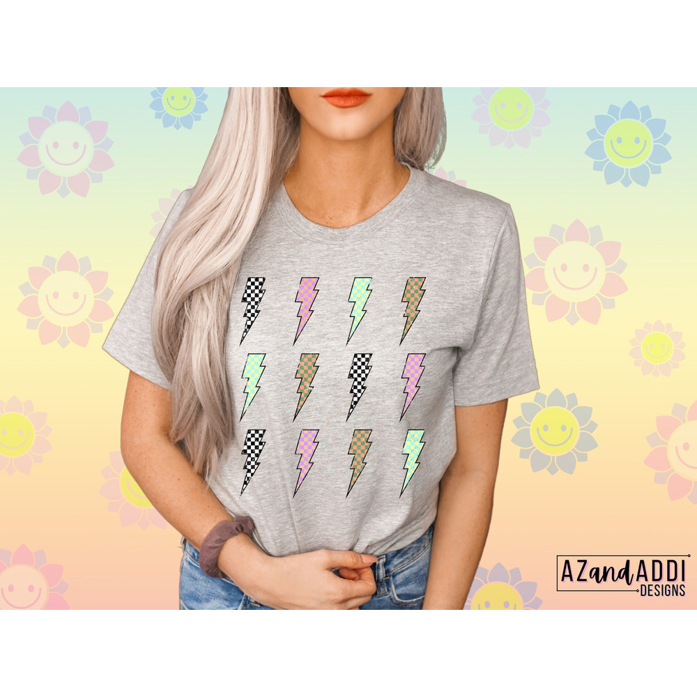Retro lightning bolt png, checkered lightning bolt design, retro sublimations, lightning bolt png, retro digital download - 4.jpg