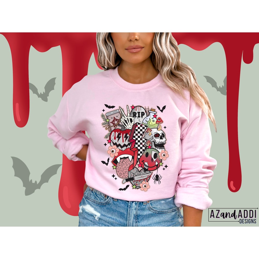 Retro Halloween png, Halloween sublimation designs download, spooky season png, Halloween smiley face png, horror Halloween png design - 2.jpg