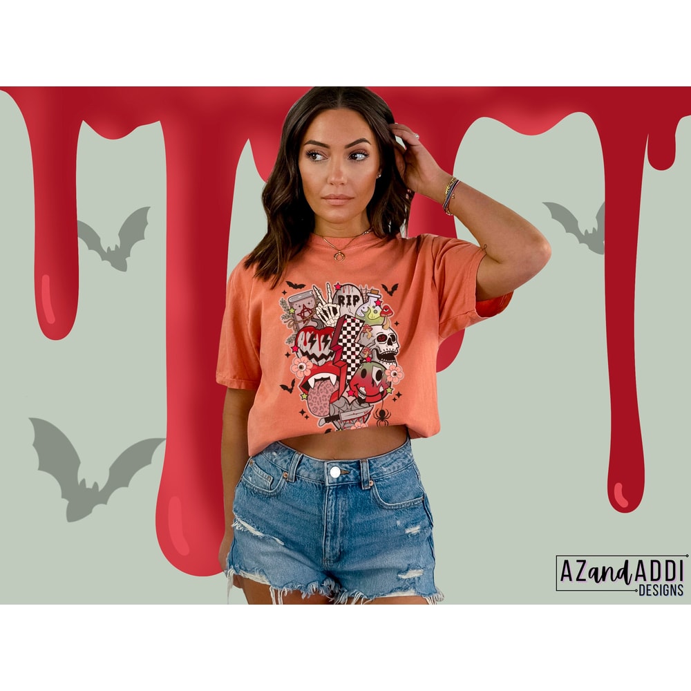 Retro Halloween png, Halloween sublimation designs download, spooky season png, Halloween smiley face png, horror Halloween png design - 5.jpg