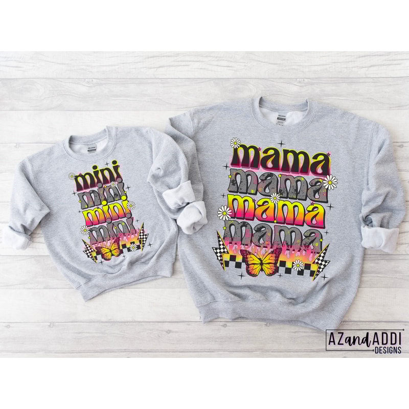 Retro mama mini matching png sublimation design download, mama mini png, mom daughter png, Mother’s Day png, matching mama mini shirt design - 2.jpg