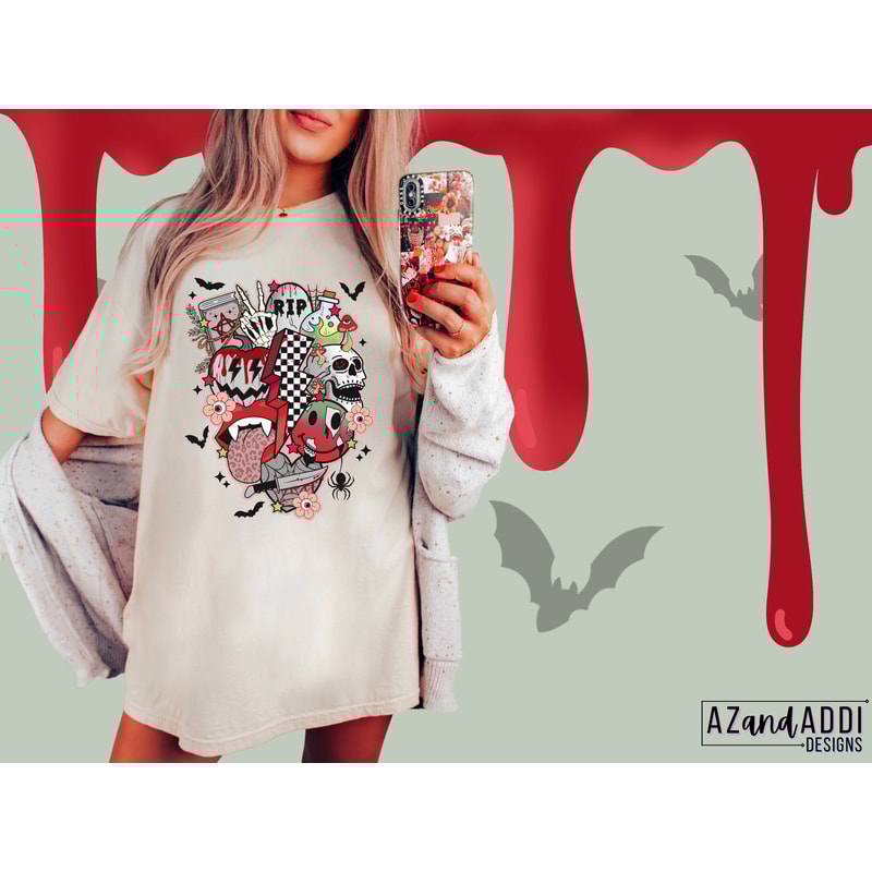 Retro Halloween png, Halloween sublimation designs download, spooky season png, Halloween smiley face png, horror Halloween png design - 6.jpg