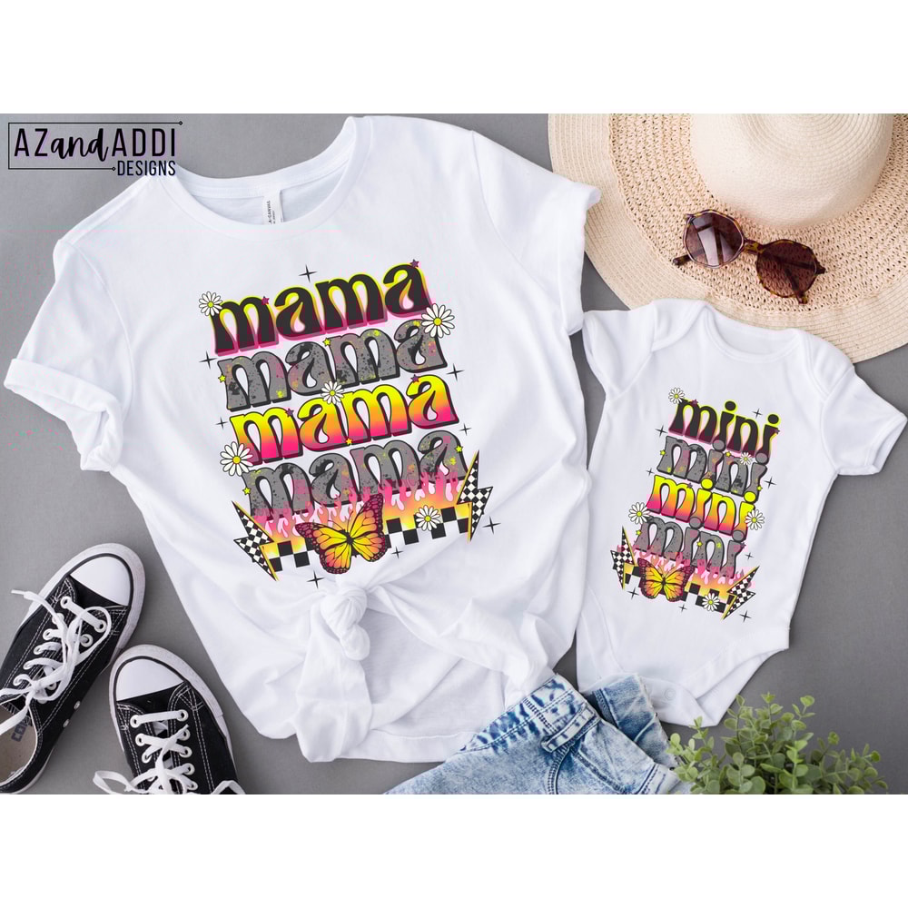 Retro mama mini matching png sublimation design download, mama mini png, mom daughter png, Mother’s Day png, matching mama mini shirt design - 3.jpg
