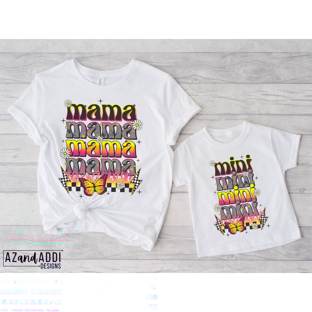 Retro mama mini matching png sublimation design download, mama mini png, mom daughter png, Mother’s Day png, matching mama mini shirt design - 5.jpg