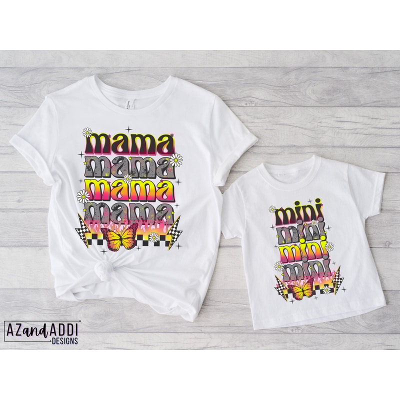Retro mama mini matching png sublimation design download, mama mini png, mom daughter png, Mother’s Day png, matching mama mini shirt design - 5.jpg