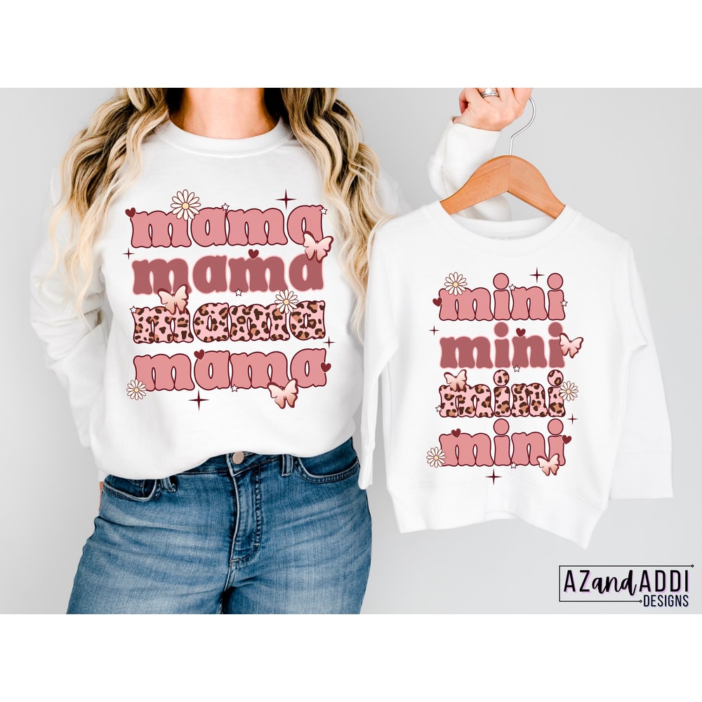 Retro mama mini png, mama and mini matching design, retro sublimation png, mom daughter shirt design, digital download, Mother’s Day png - 2.jpg