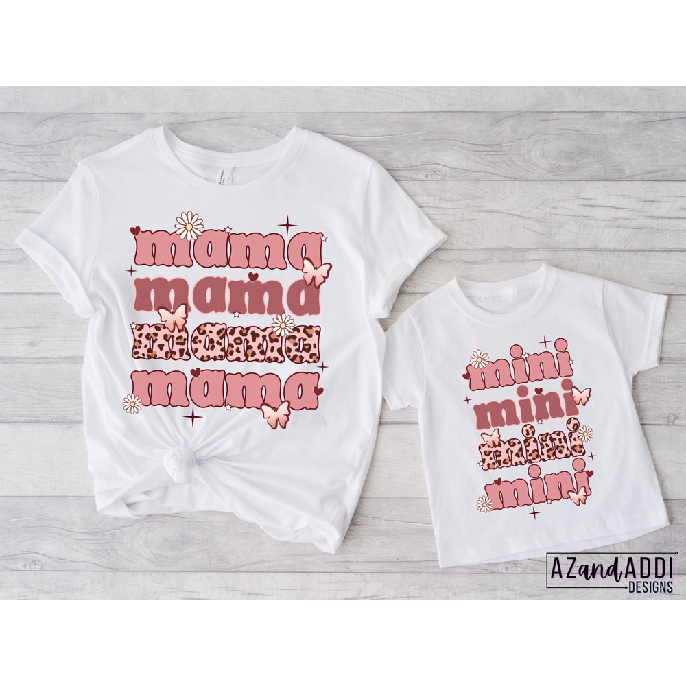 Retro mama mini png, mama and mini matching design, retro sublimation png, mom daughter shirt design, digital download, Mother’s Day png - 3.jpg