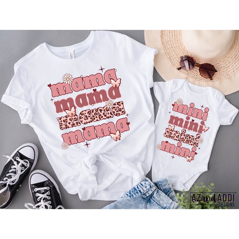Retro mama mini png, mama and mini matching design, retro sublimation png, mom daughter shirt design, digital download, Mother’s Day png - 4.jpg