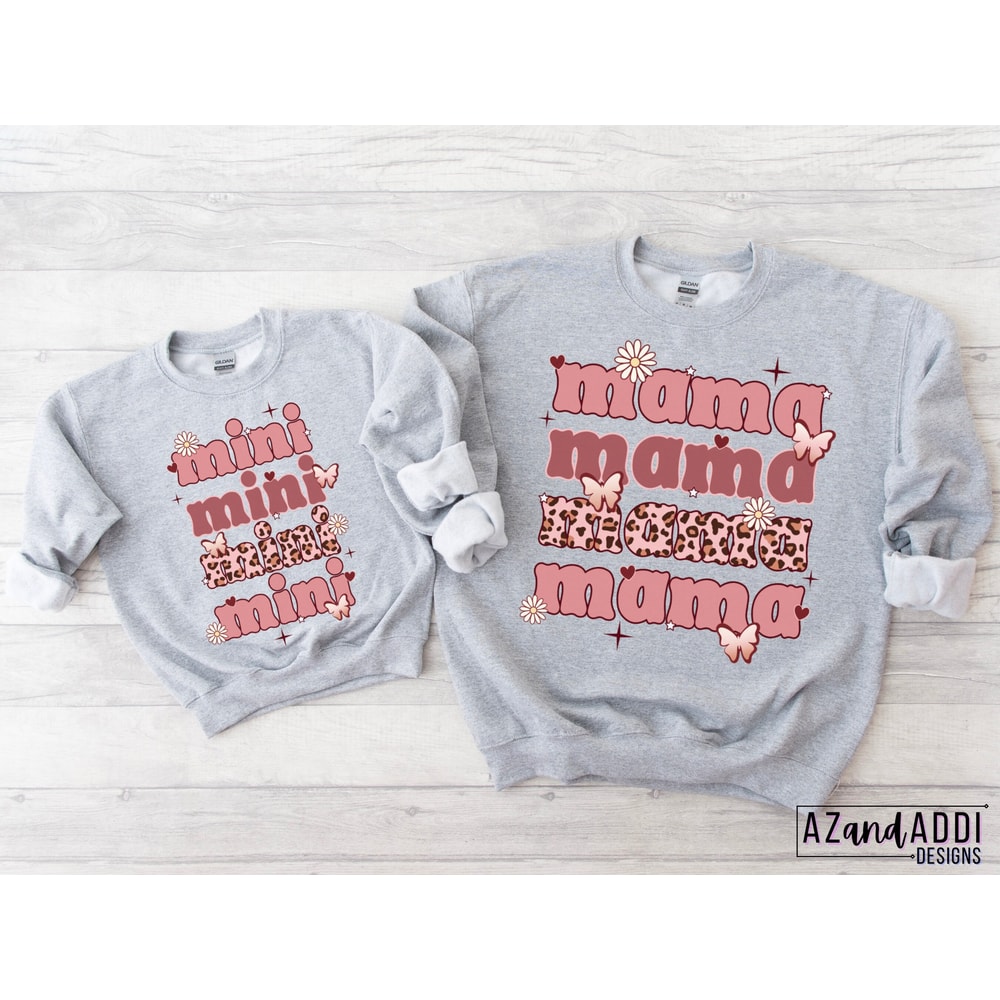 Retro mama mini png, mama and mini matching design, retro sublimation png, mom daughter shirt design, digital download, Mother’s Day png - 5.jpg