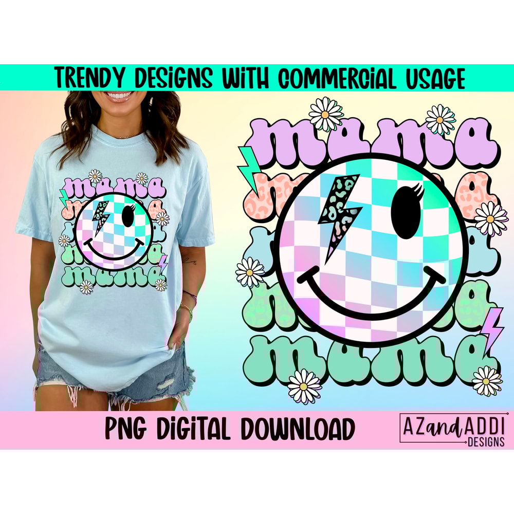 Retro mama png, mama retro smiley png, mama sublimation png, floral mama bolt png, Mother’s Day png, digital download, retro groovy png - 1.jpg