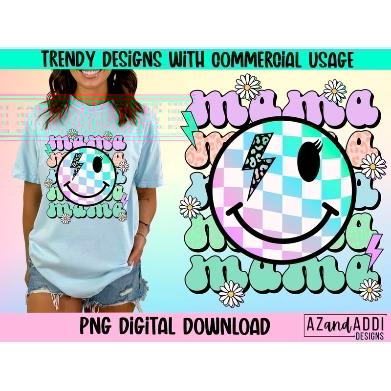 Retro mama png, mama retro smiley png, mama sublimation png, floral mama bolt png, Mother’s Day png, digital download, retro groovy png - 1.jpg