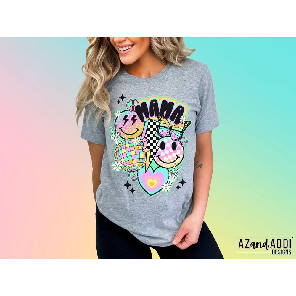 Retro mama smiley face png, mama sublimation design, pastel smiley face, retro Mother’s Day png, Mother’s Day shirt png, digital download - 3.jpg