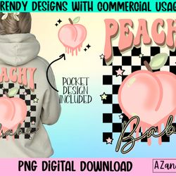retro peachy png, peachy babe png, just peachy sublimation d