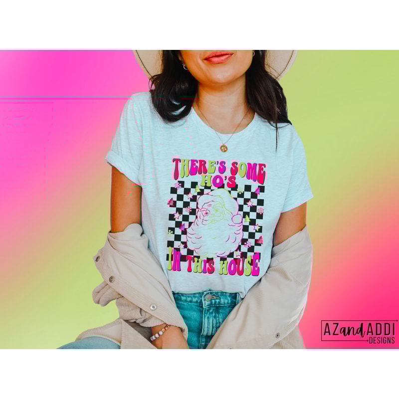 Retro Santa clubs png, funny Santa claus png, There’s some ho’s in this house png, I do it for the hos, retro Christmas png - 7.jpg